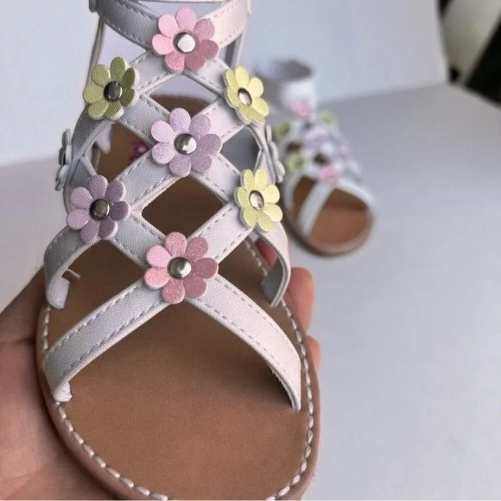 Rachel Shoes peony‎ white floral sandals